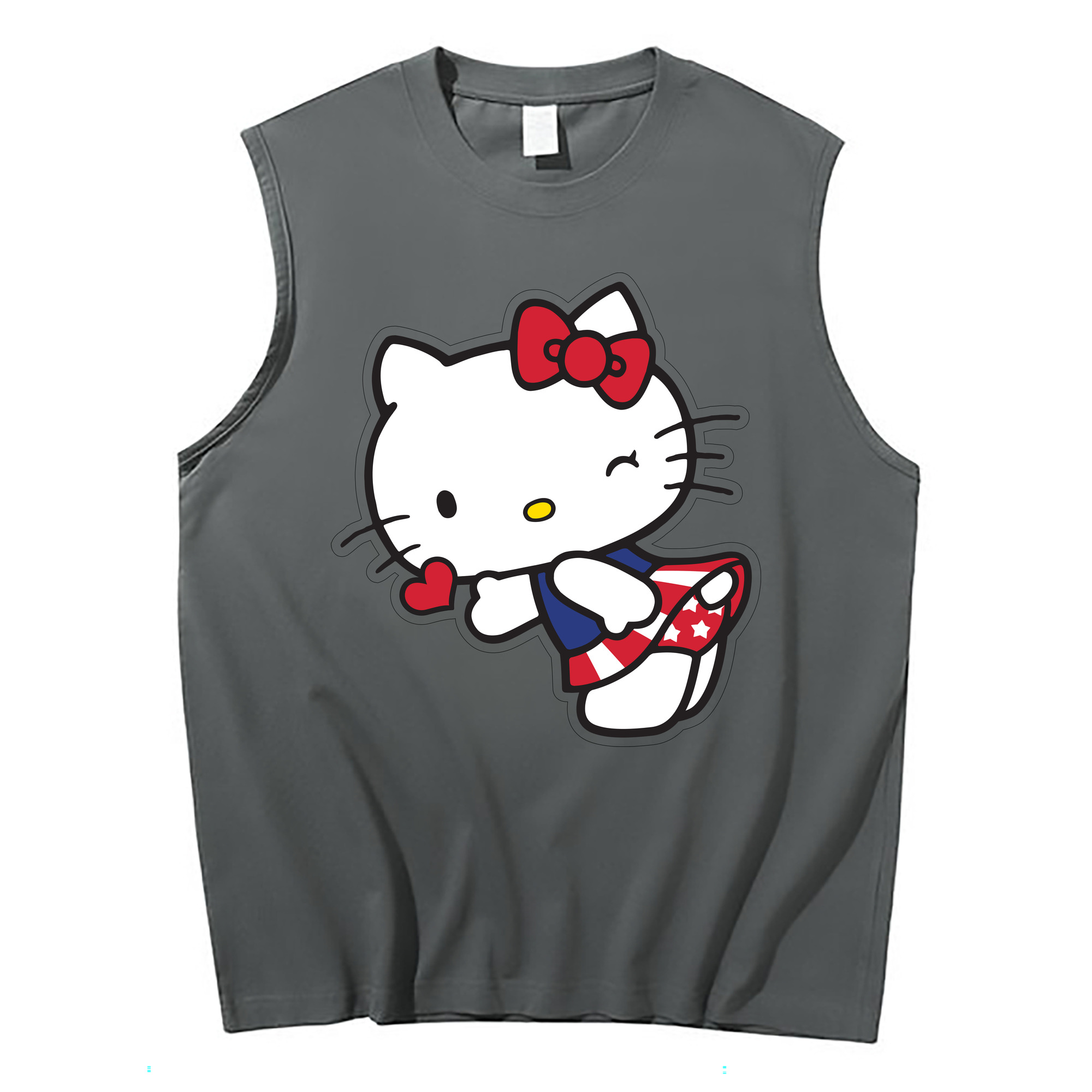 （画像用） Hello Kitty ハローキティ コットン100％タンクトップ（フロントプリント）
